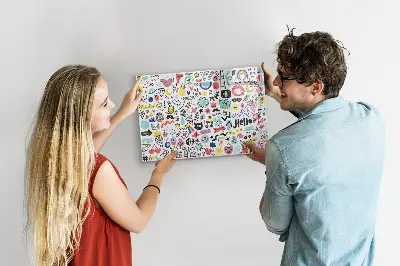 Magnetic glass dry erase board for pictures and sketches