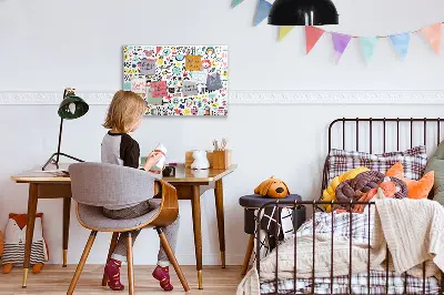 Magnetic glass dry erase board for pictures and sketches