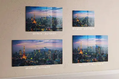 City at night magnetic glass dry erase board