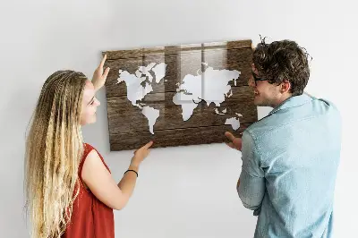 Magnetic Glass World Map Dry Erase Board