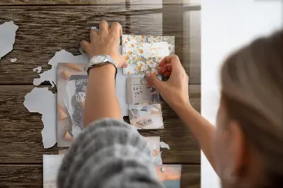 Magnetic Glass World Map Dry Erase Board