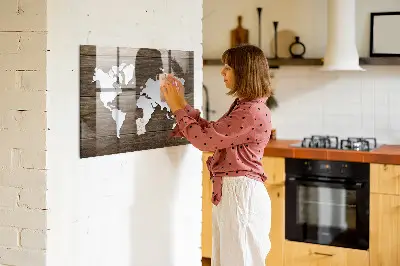 Magnetic Glass World Map Dry Erase Board
