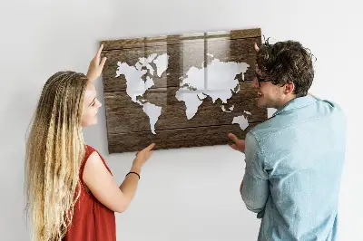Magnetic Glass World Map Dry Erase Board