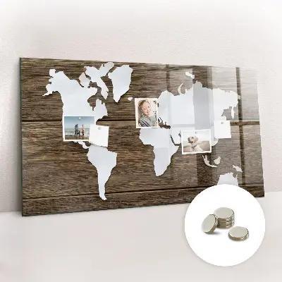 Magnetic Glass World Map Dry Erase Board