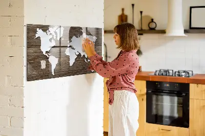 Magnetic Glass World Map Dry Erase Board