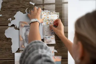 Magnetic Glass World Map Dry Erase Board