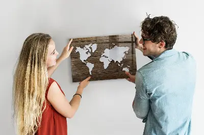 Magnetic Glass World Map Dry Erase Board