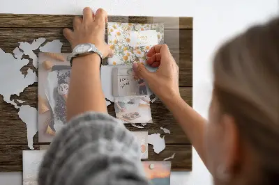 Magnetic Glass World Map Dry Erase Board