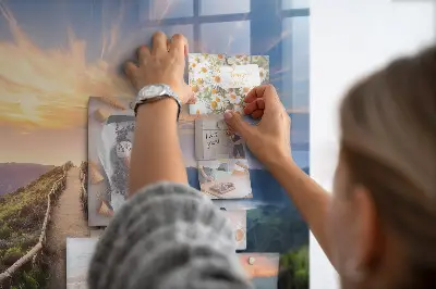 Magnetic glass dry erase board Mountain landscape