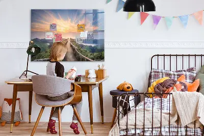 Magnetic glass dry erase board Mountain landscape