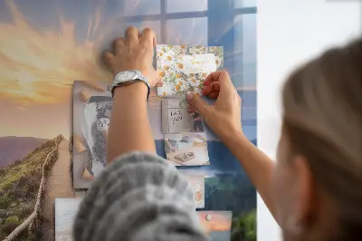 Magnetic glass dry erase board Mountain landscape