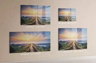 Mountain landscape magnetic glass dry erase board