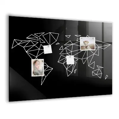 Modern world map magnetic board