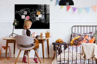 Modern world map magnetic board