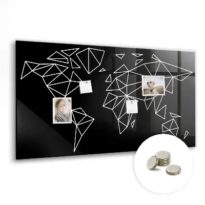 Modern world map magnetic board