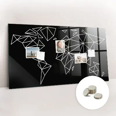 Modern world map magnetic board