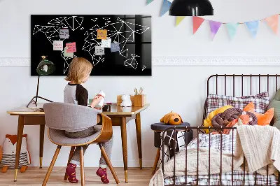 Modern world map magnetic board