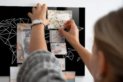 Modern world map magnetic board