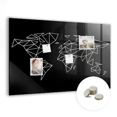 Modern world map magnetic board