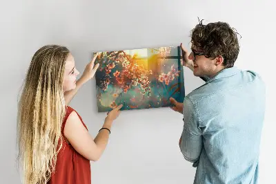 Spring Flowers Magnetic Glass Dry Erase Board
