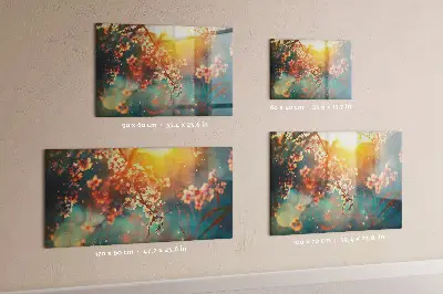 Spring Flowers Magnetic Glass Dry Erase Board