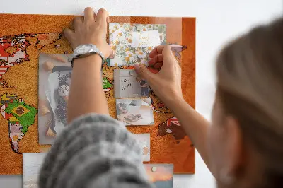 Magnetic Glass Dry Erase World Map Board with Flags