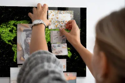 Magnetic Glass Dry Erase World Map Board