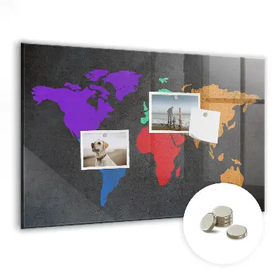 Magnetic World Map Wall Board