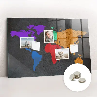Magnetic World Map Wall Board