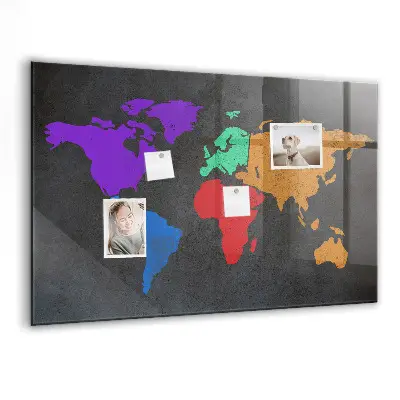 Magnetic World Map Wall Board