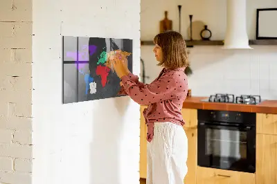 Magnetic World Map Wall Board