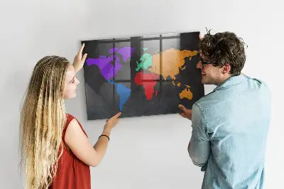 Magnetic wall board World map