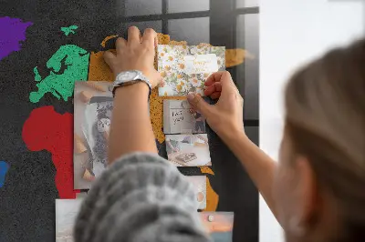 Magnetic wall board World map