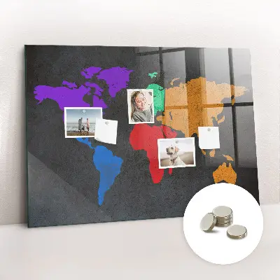 Magnetic World Map Wall Board
