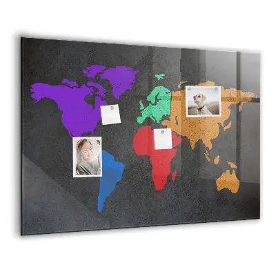 Magnetic wall board World map