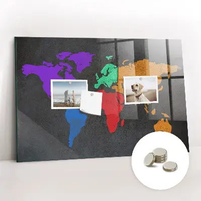 Magnetic World Map Wall Board