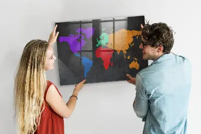 Magnetic World Map Wall Board