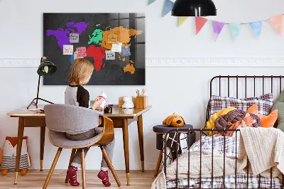 Magnetic World Map Wall Board