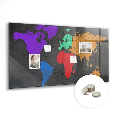 Magnetic World Map Wall Board
