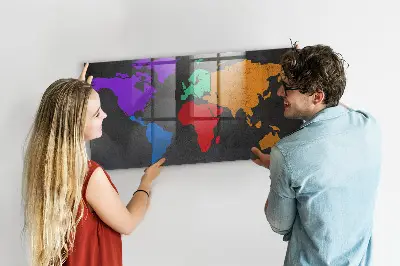 Magnetic World Map Wall Board