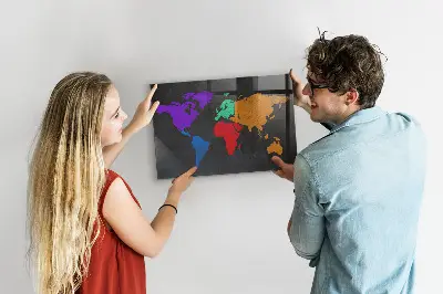 Magnetic World Map Wall Board