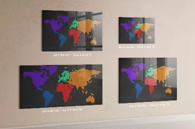 Magnetic wall board World map