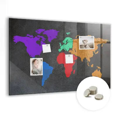 Magnetic World Map Wall Board