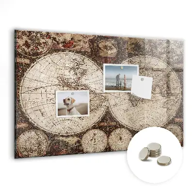 Magnetic Wall Board with Old World Map Design