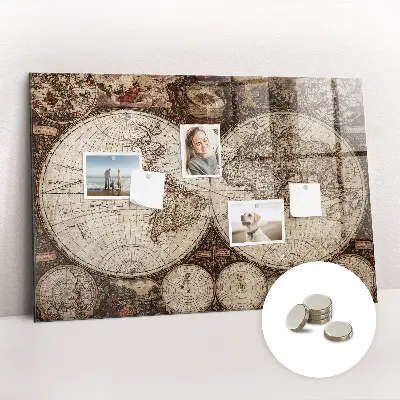 Magnetic Wall Board with Old World Map Design