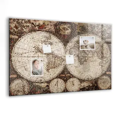 Magnetic Wall Board with Old World Map Design