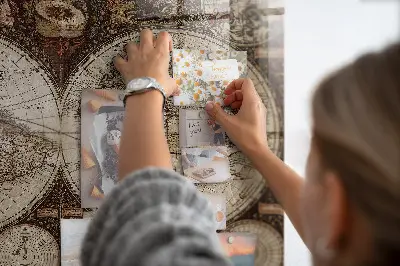 Magnetic Wall Board with Old World Map Design