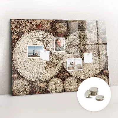 Magnetic Wall Board with Old World Map Design