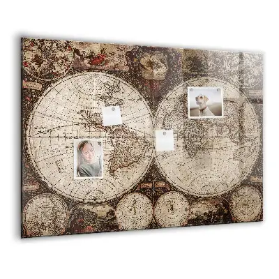 Magnetic Wall Board with Old World Map Design