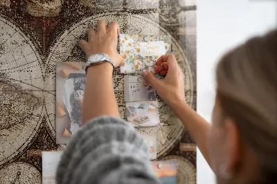 Magnetic Wall Board with Old World Map Design